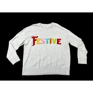 Shiraleah Festive Sweatshirt Grey Size XL Christmas Holiday Chicago Women’s Top